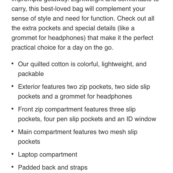 NWT Vera Bradley Backpack - Picture 3 of 3